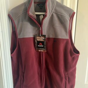 Brooks Brothers Red and Gray Fleece Vest